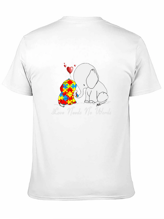 Love Needs No Words - Elephant Autism Awareness T-Shirt