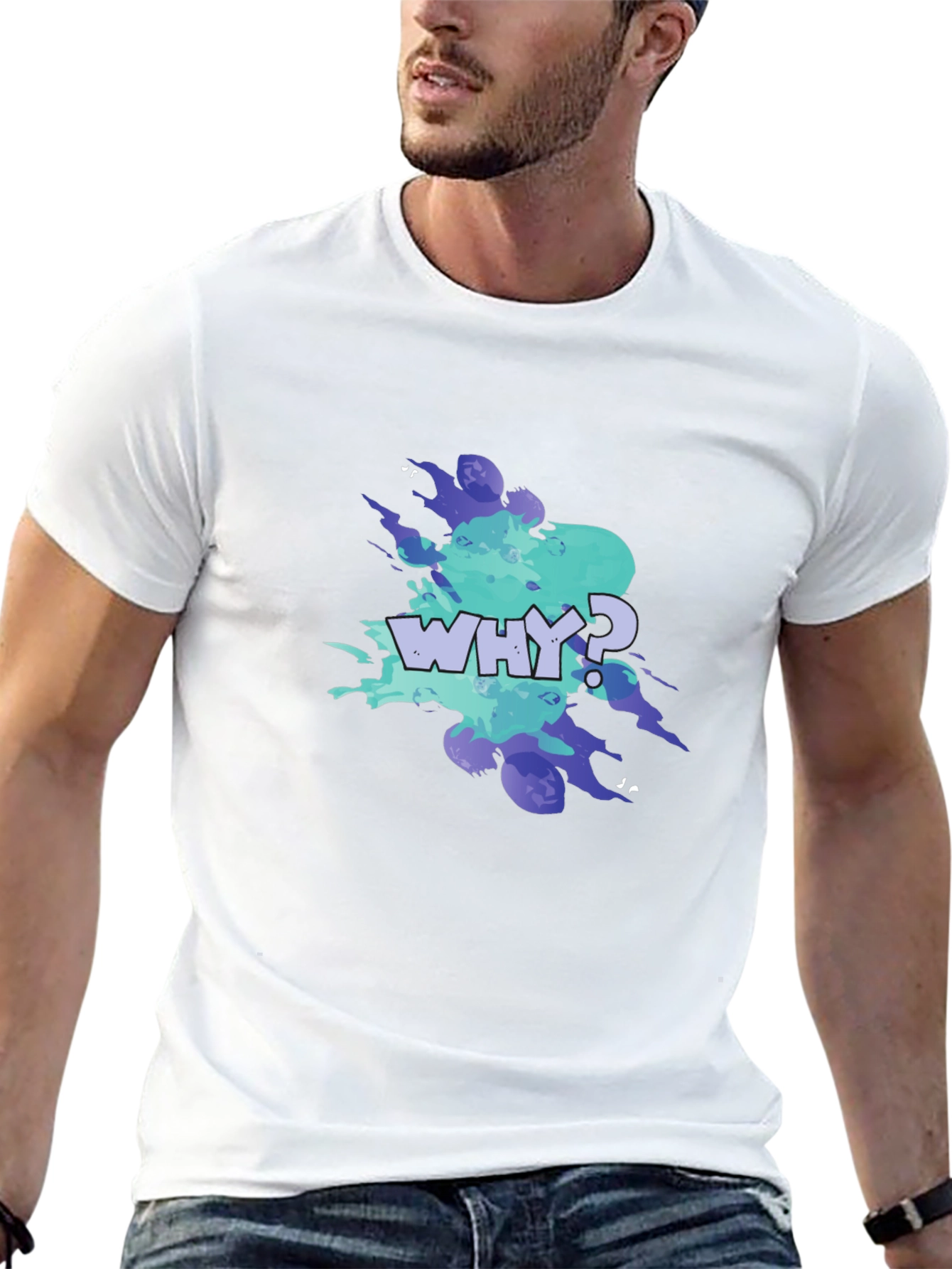 Why? Graphic Tee - Trendy Mens Black T-Shirt