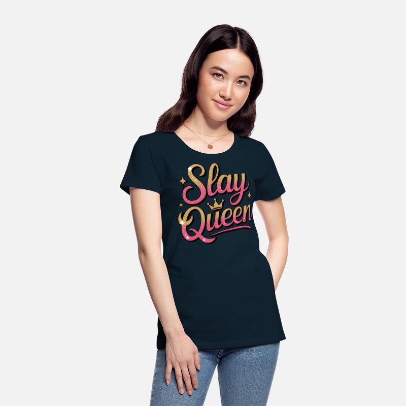 Glittery Stay Queen Typography Design