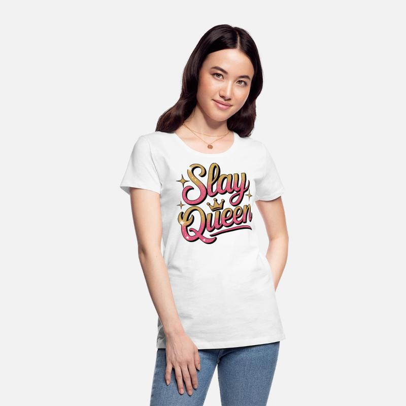 Glittery Stay Queen Typography Design