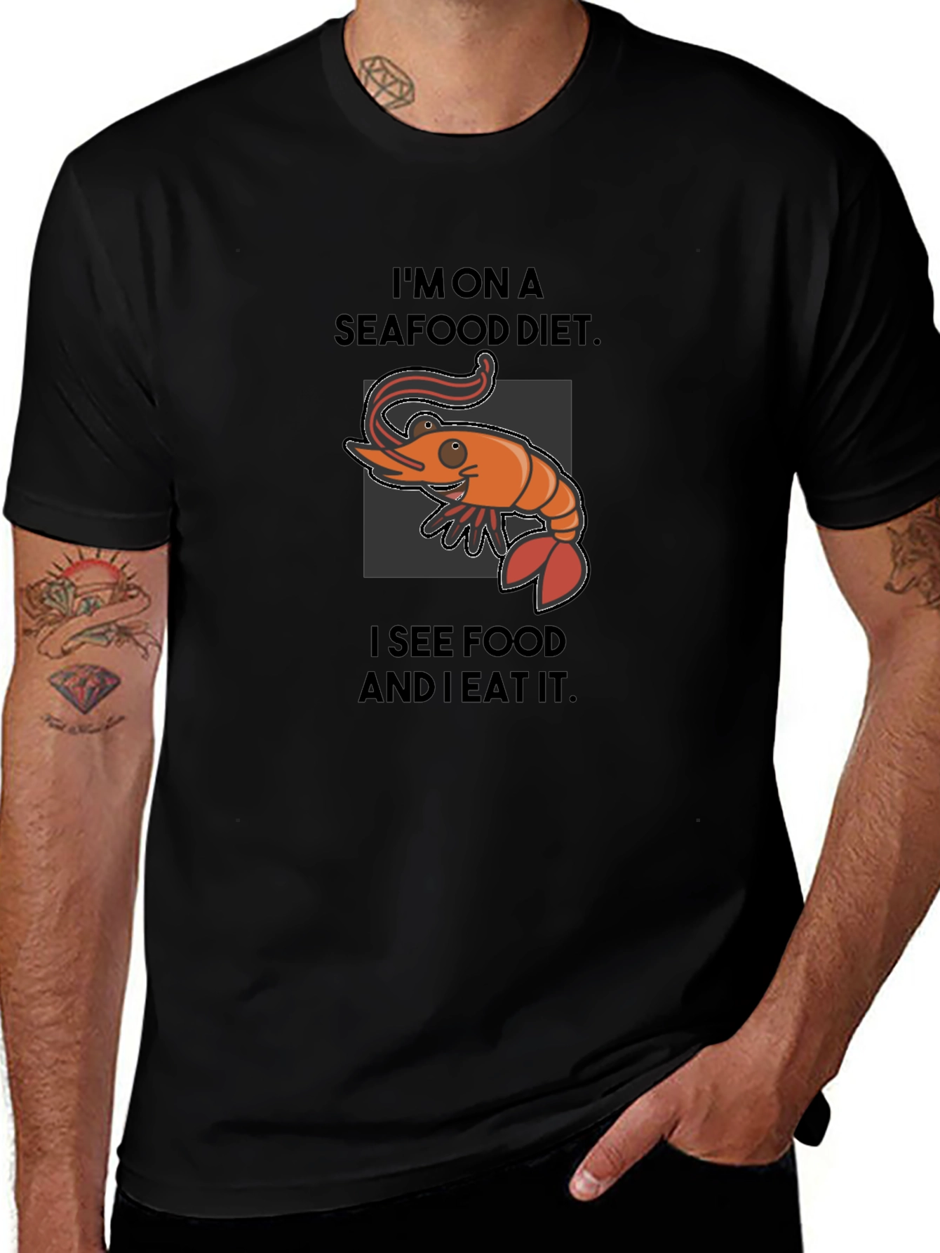 Seafood Diet Funny Graphic T-Shirt