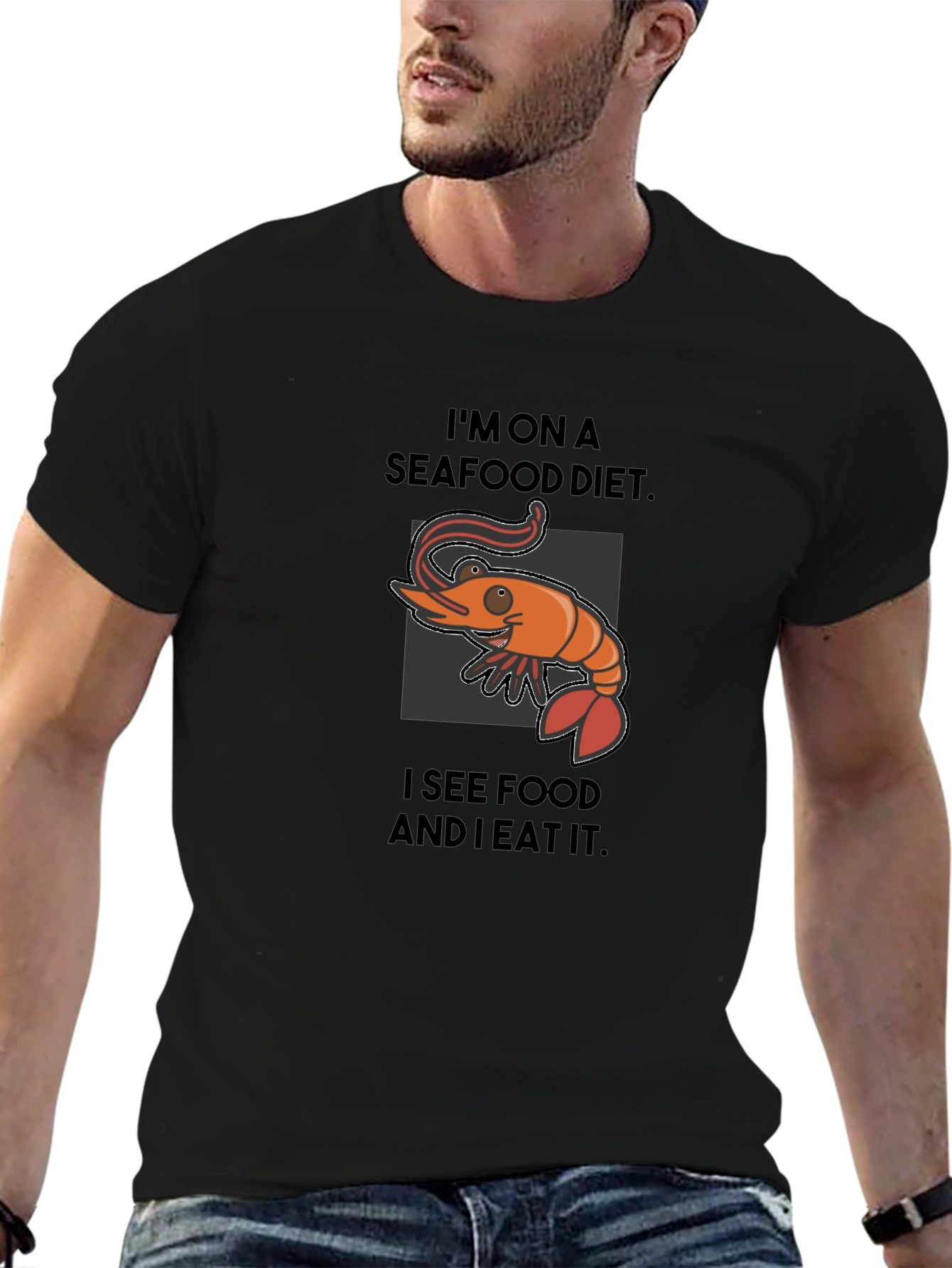 Seafood Diet Funny Graphic T-Shirt