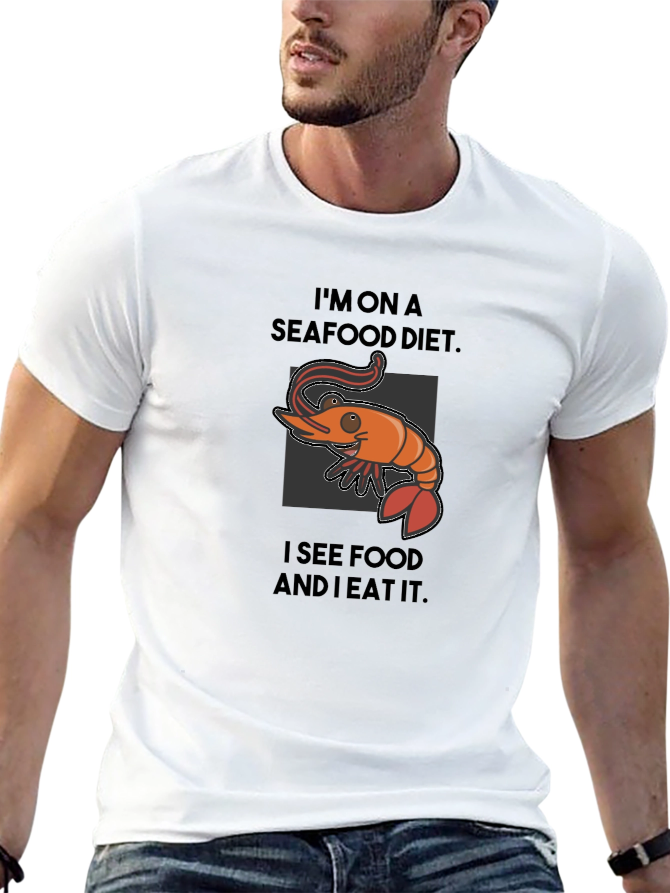Seafood Diet Funny Graphic T-Shirt