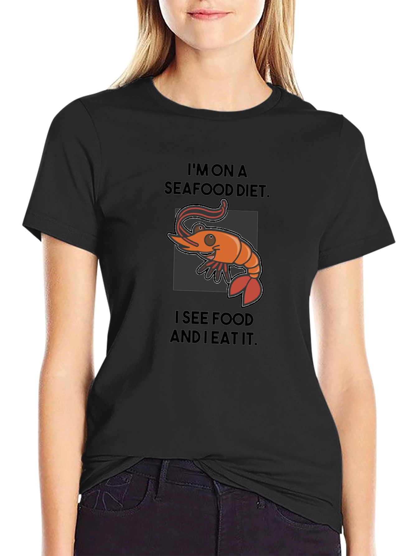 Seafood Diet Funny Graphic T-Shirt