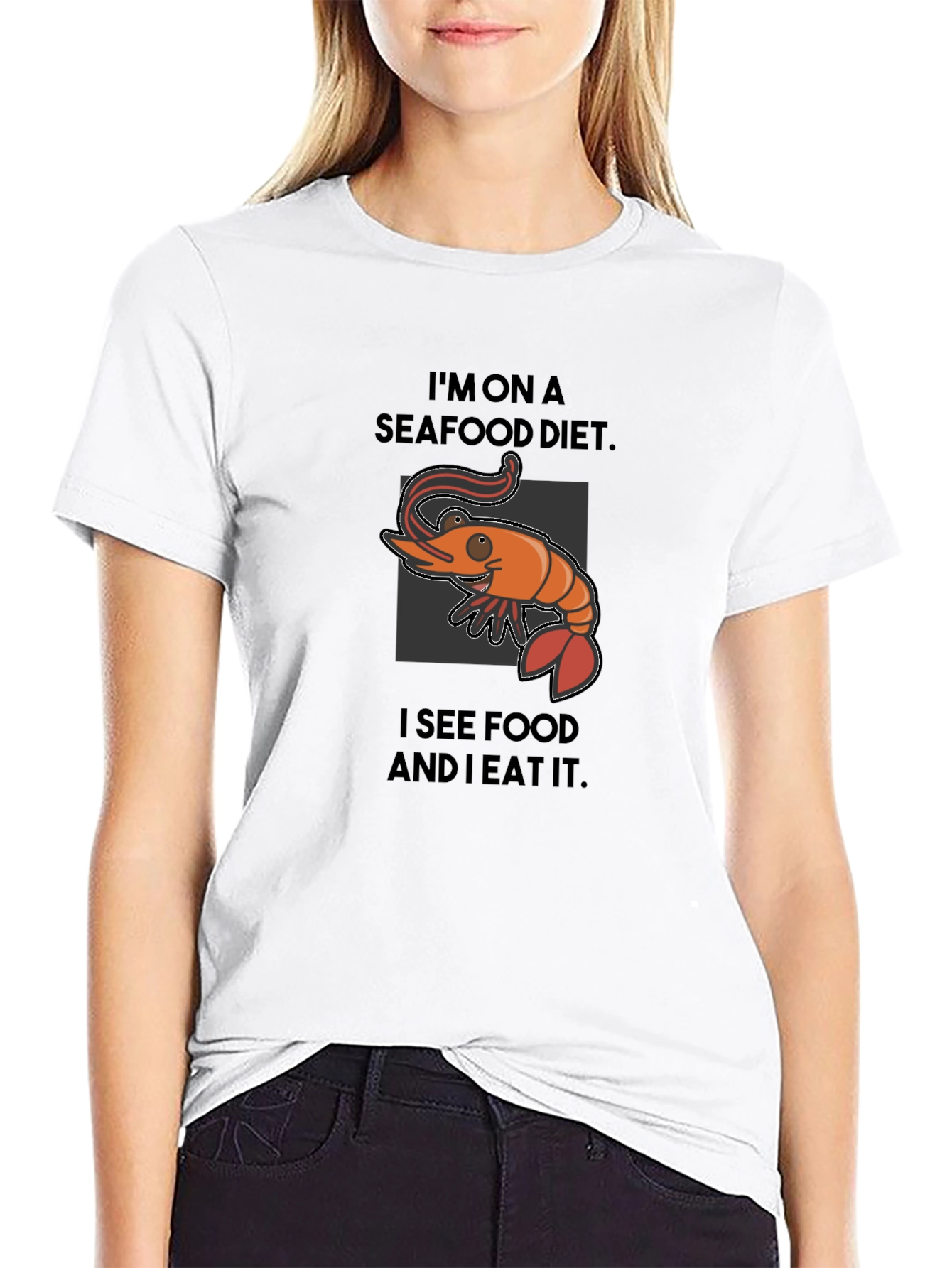Seafood Diet Funny Graphic T-Shirt