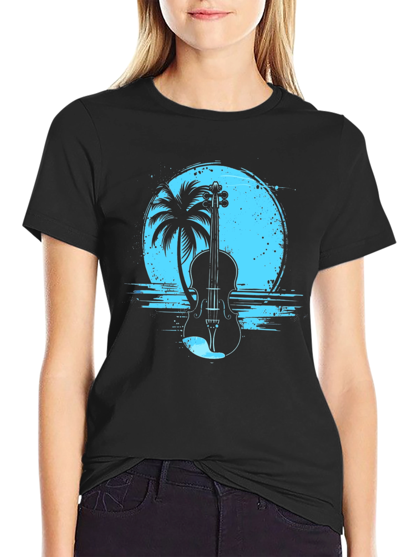 Violin Island Graphic Tee - Black
