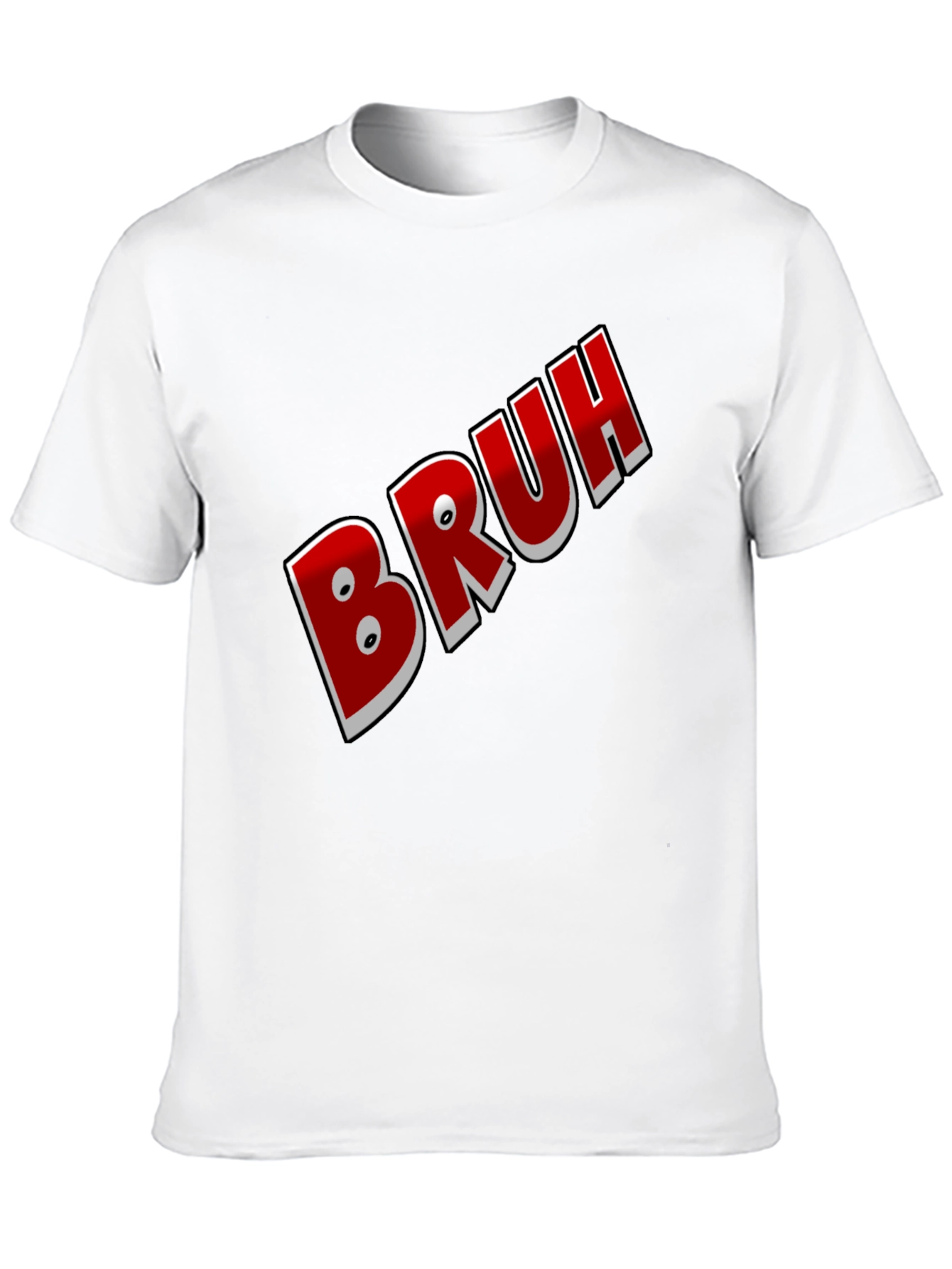 Bruh Graphic Tee - Black Cotton Blend Shirt