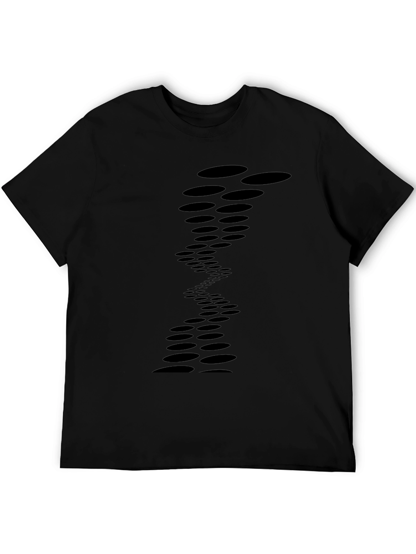 Mens Black Tee with Abstract Circle Design