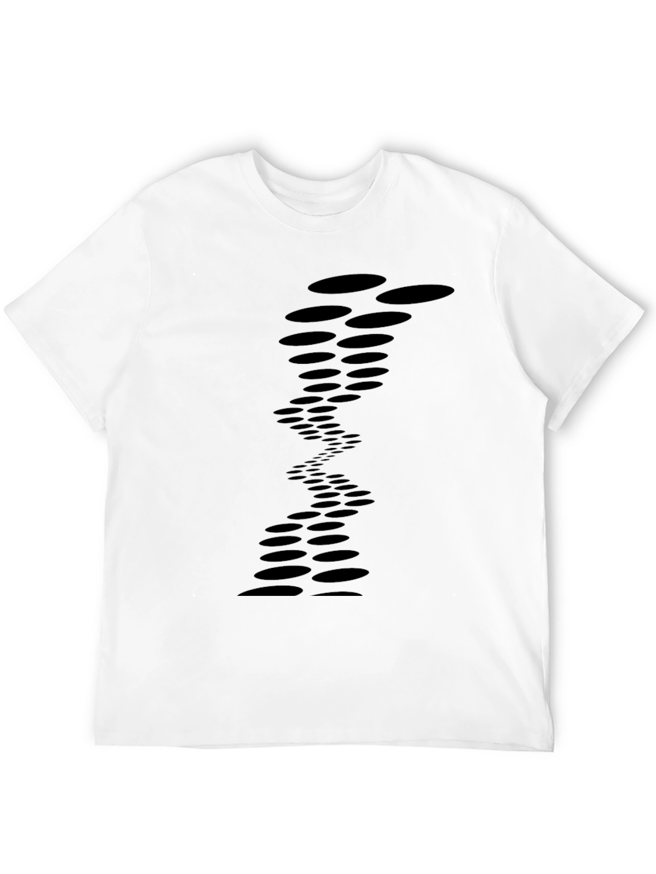 Mens Black Tee with Abstract Circle Design