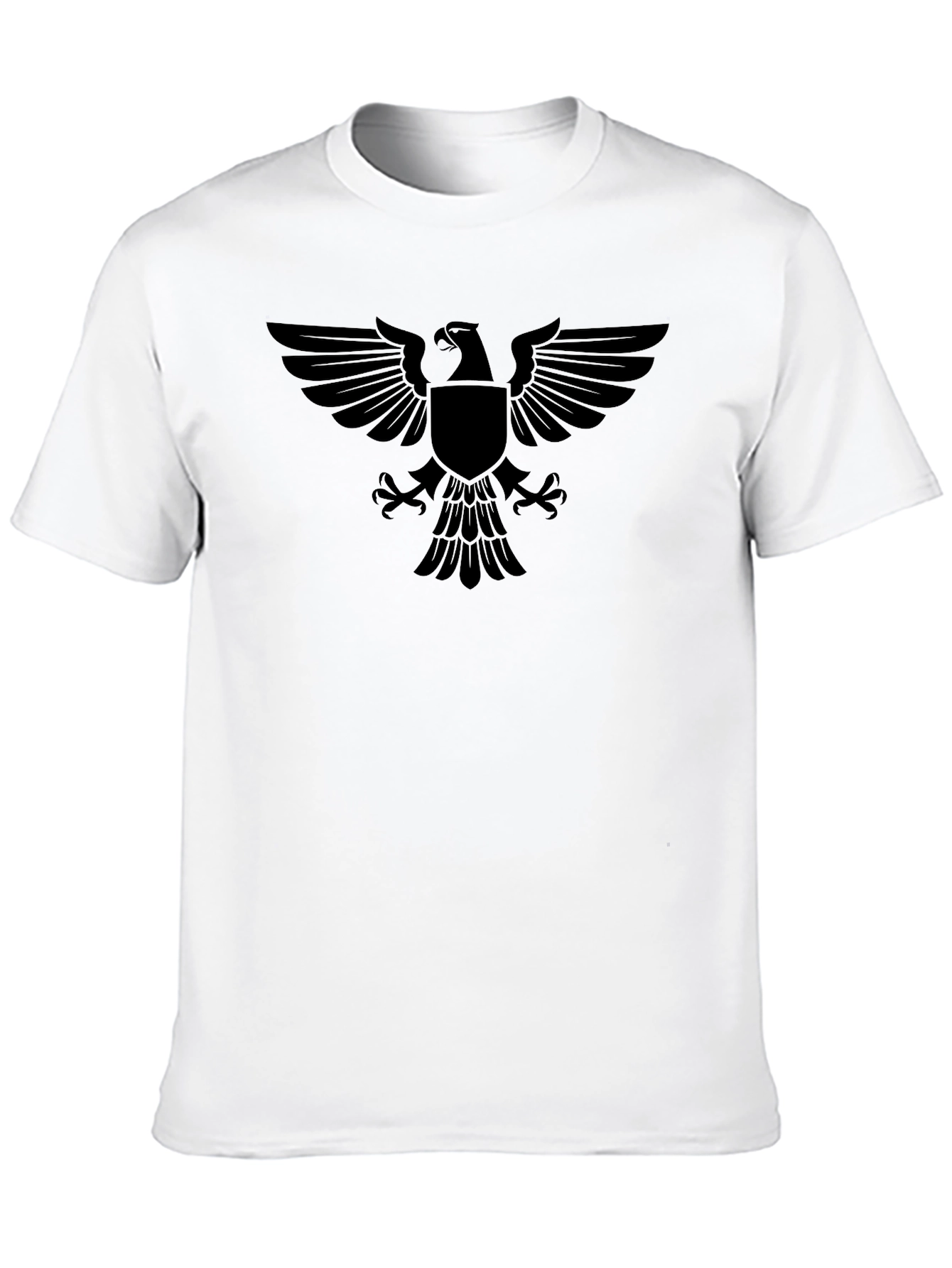 Emblem Tee: Black Eagle Crest Graphic T-Shirt