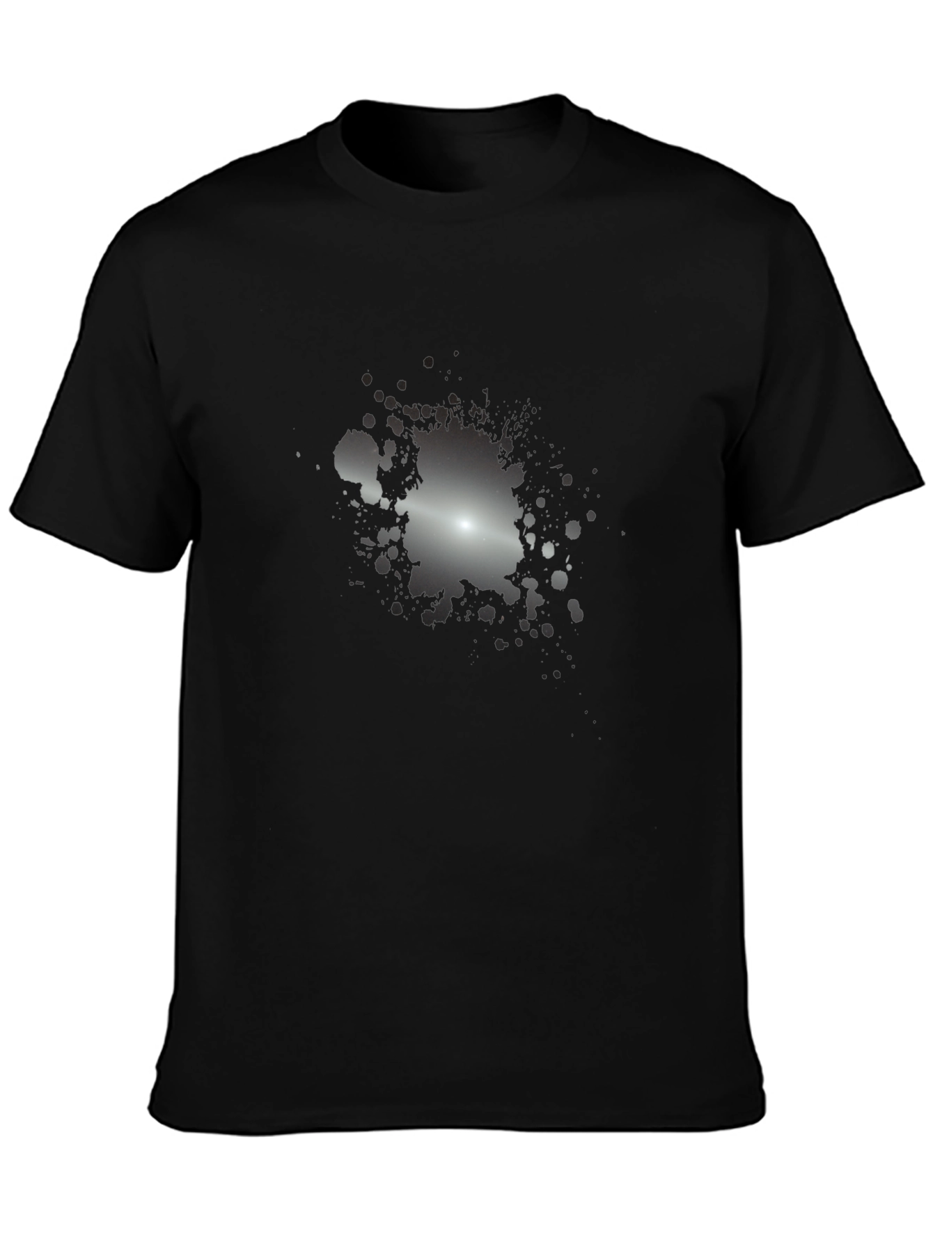 Mens Black T-Shirt with Abstract Splatter Design