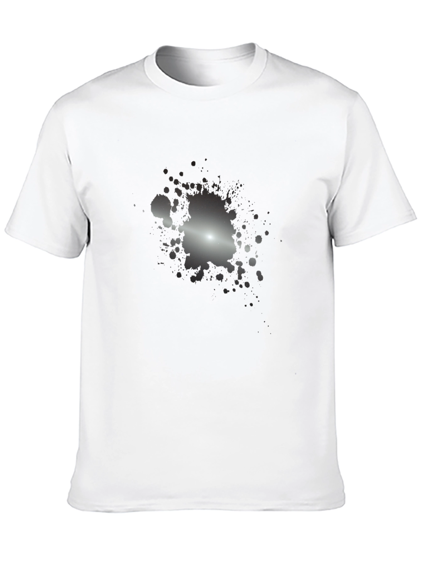 Mens Black T-Shirt with Abstract Splatter Design