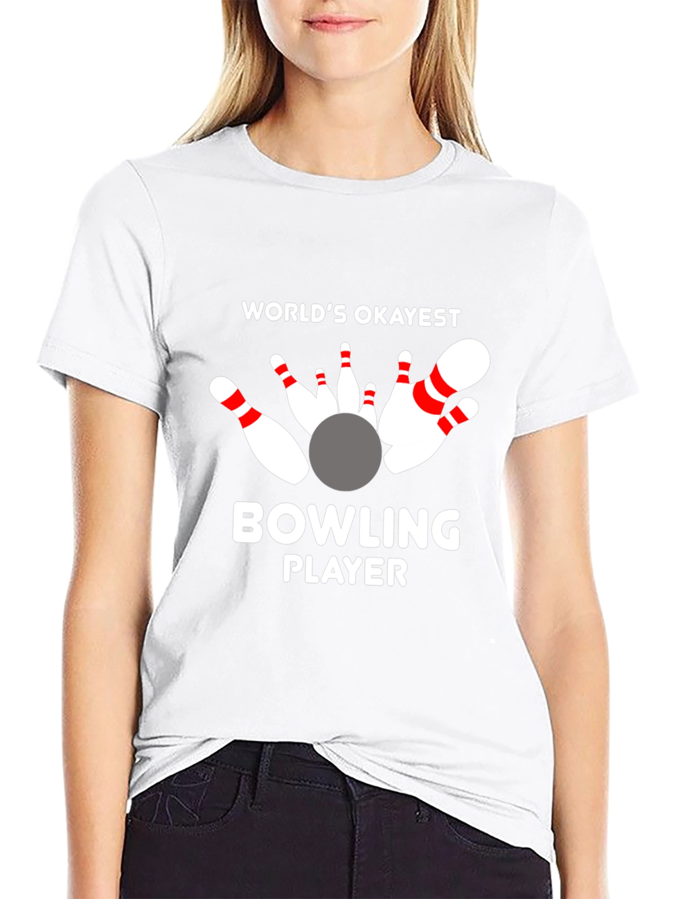 Worlds Okayest Bowling Player Graphic T-Shirt