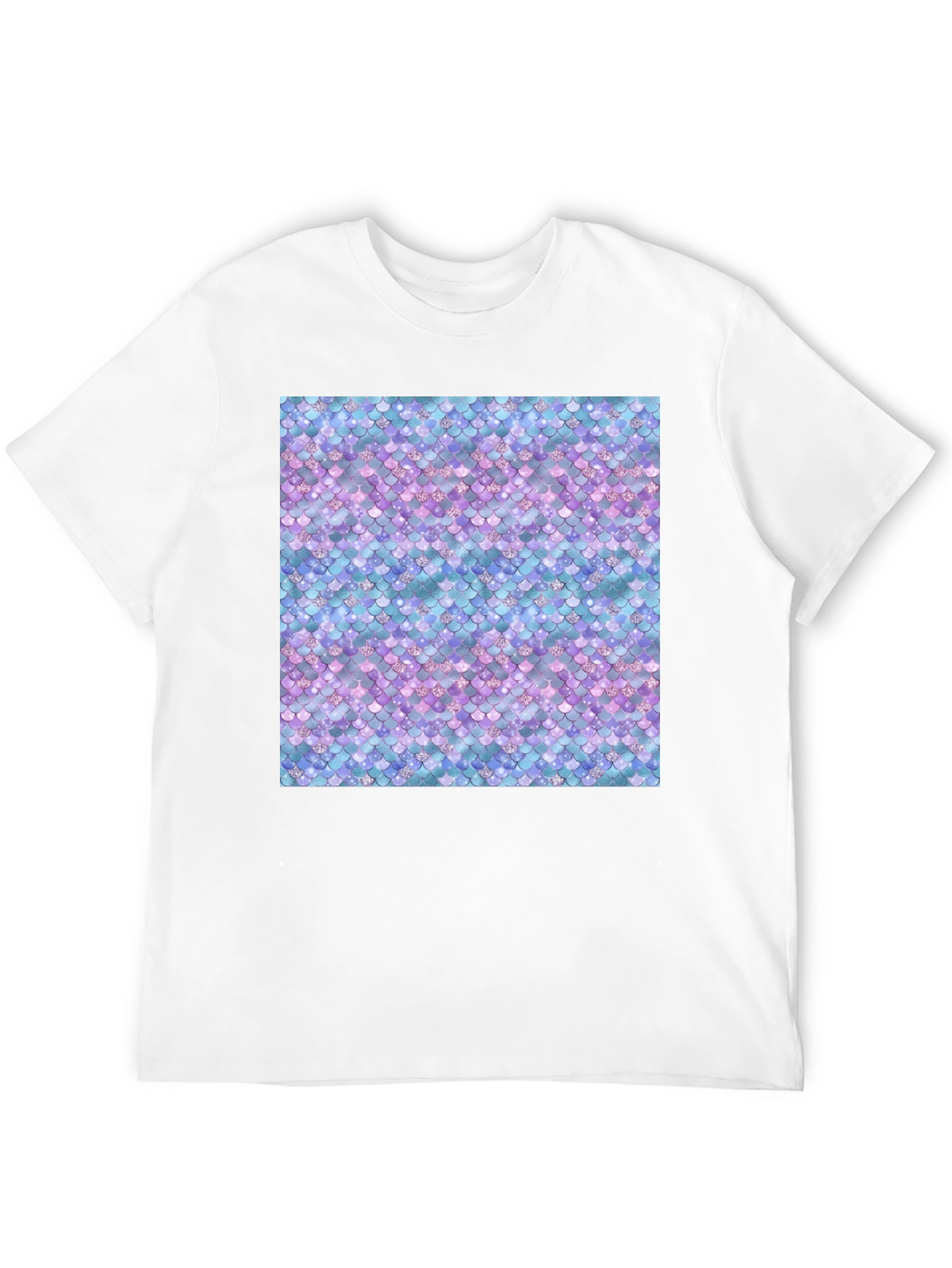 Mermaid Scale Print Black Tee