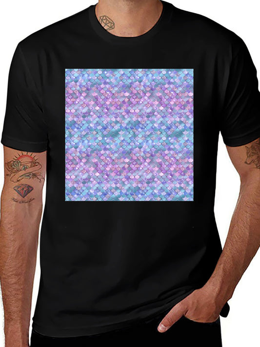 Mermaid Scale Print Black Tee