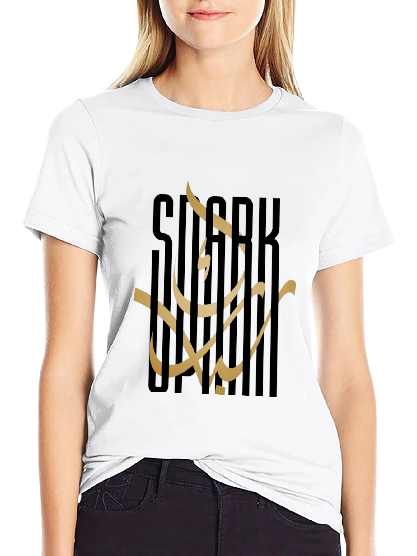 Sleek Black T-Shirt with Arabic Calligraphy Design