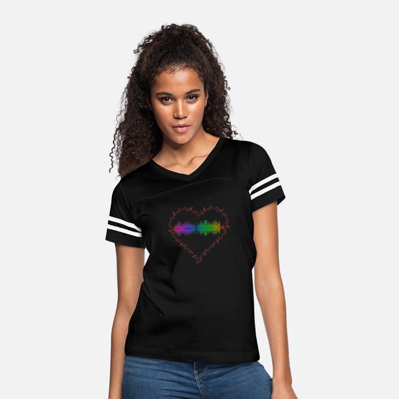 Heart shape musical notes with sound wave inside