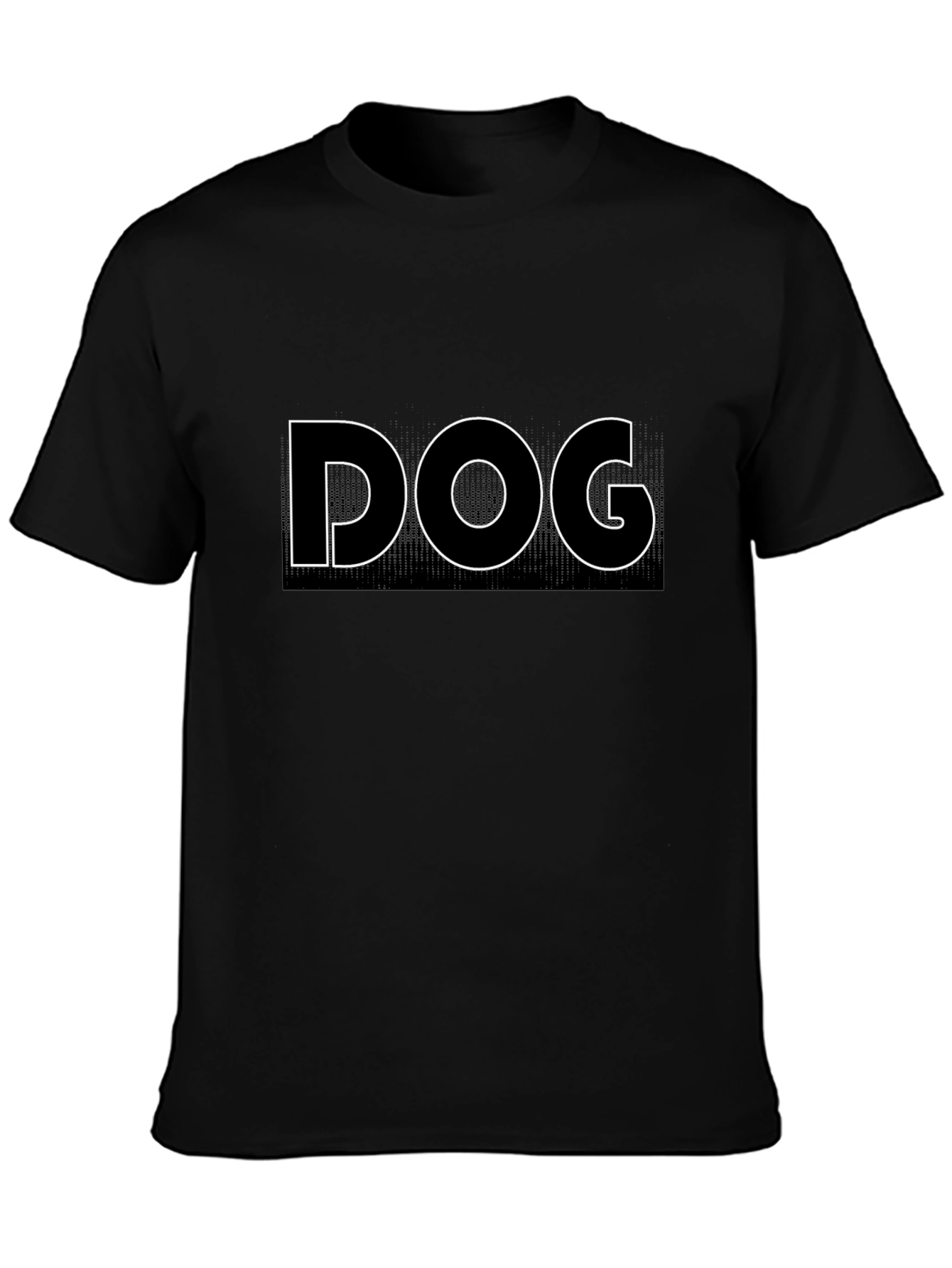 Dog Outline Black T-Shirt - Classic Crew Neck Tee