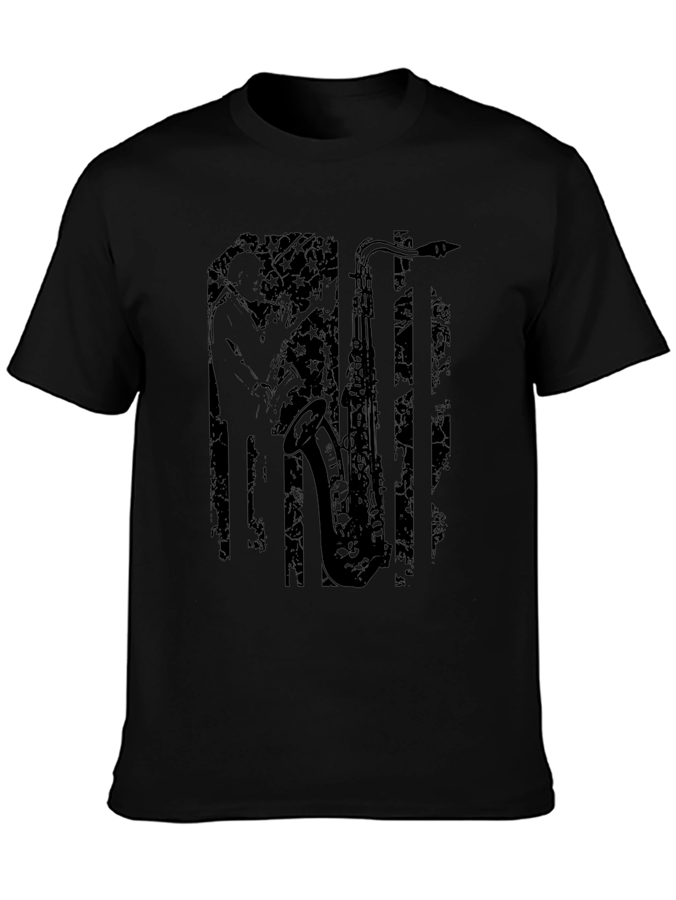 Saxophone American Flag Graphic Tee