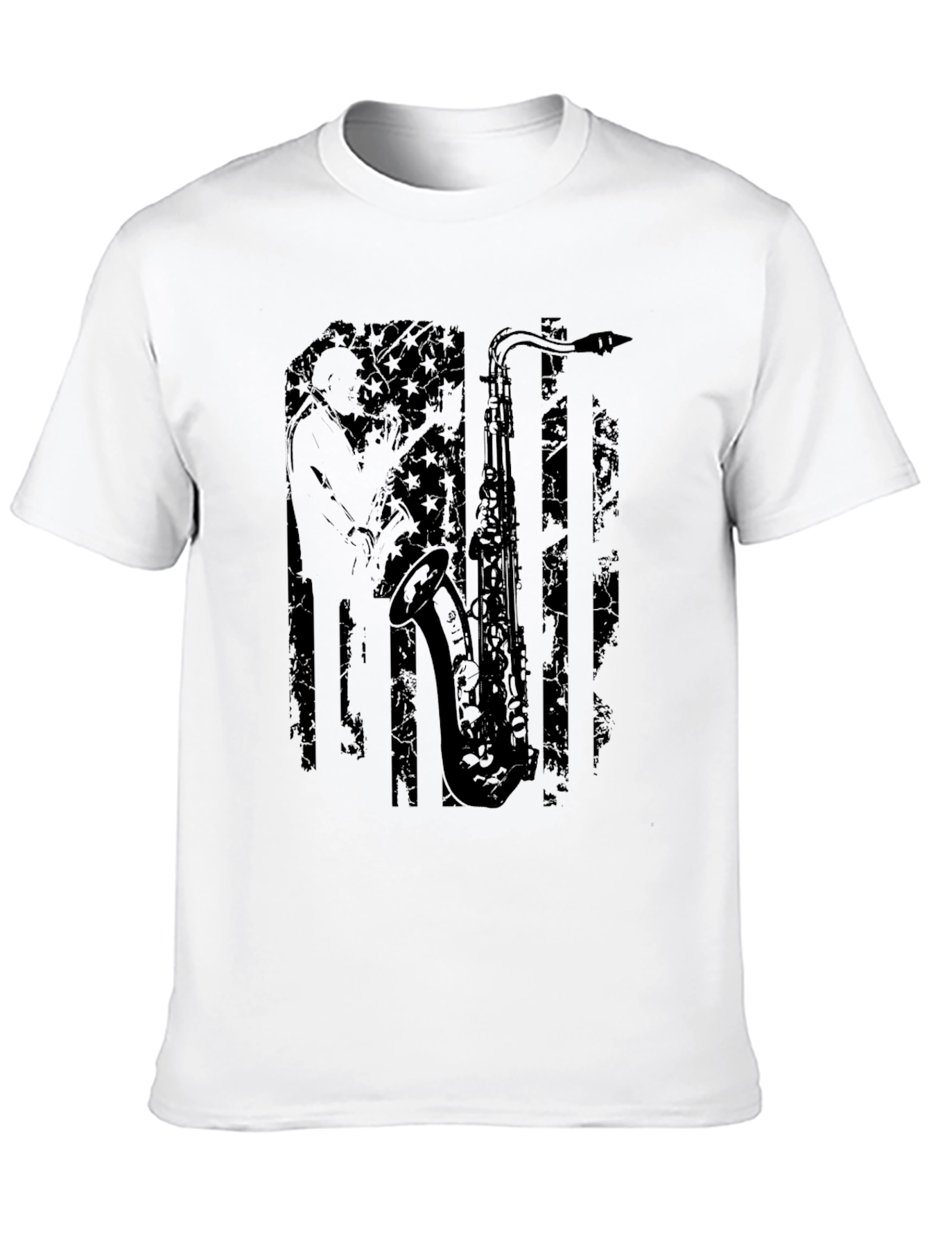 Saxophone American Flag Graphic Tee