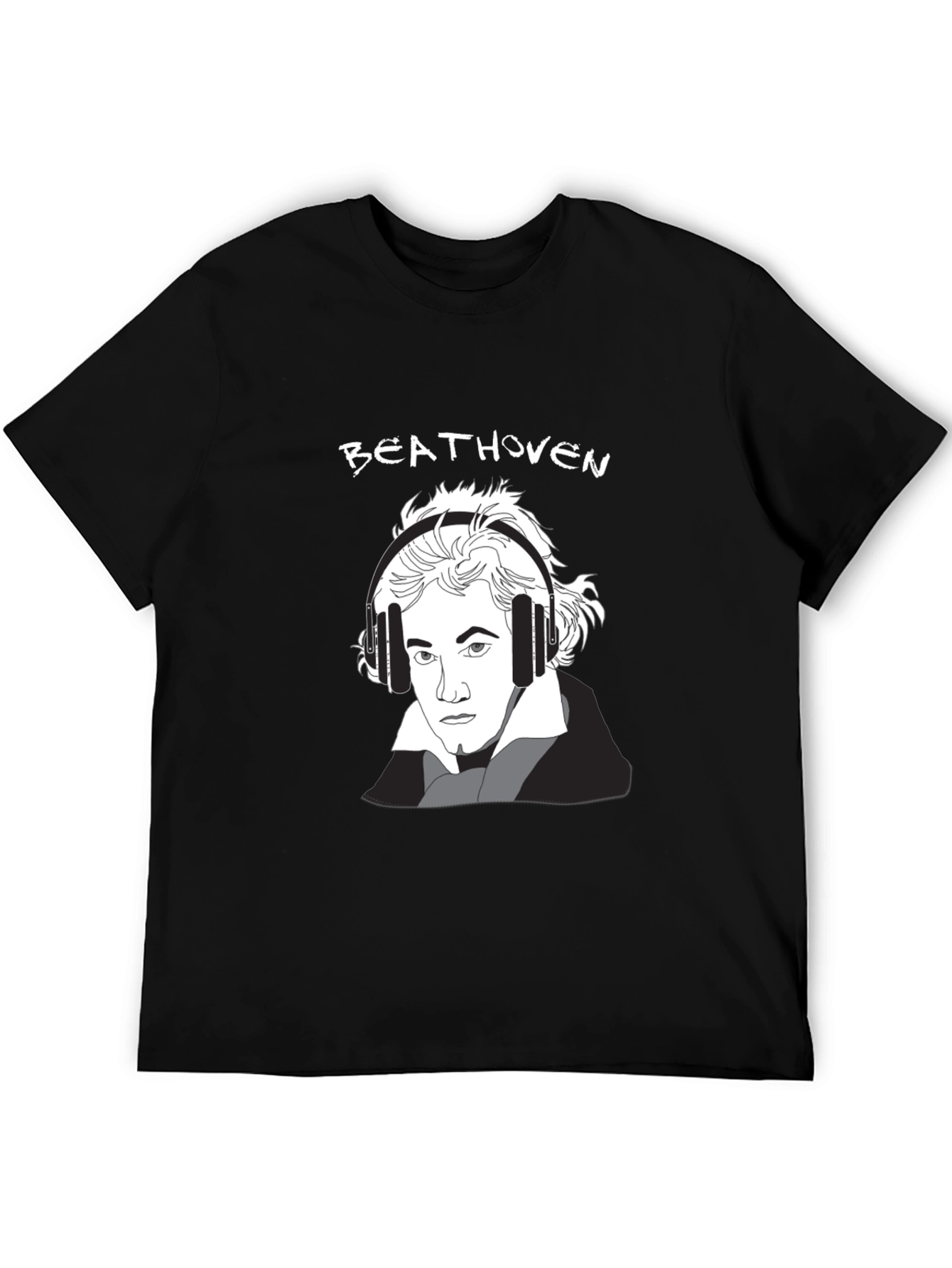 Beethoven Headphones Graphic Tee - Music Lover Shirt