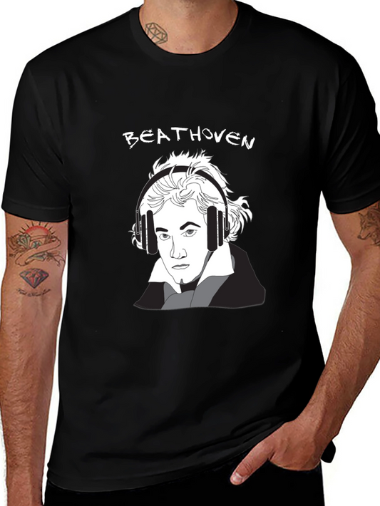 Beethoven Headphones Graphic Tee - Music Lover Shirt
