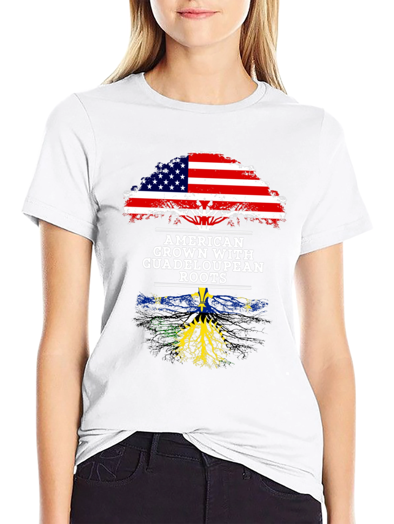American Guadeloupean Roots Graphic T-Shirt