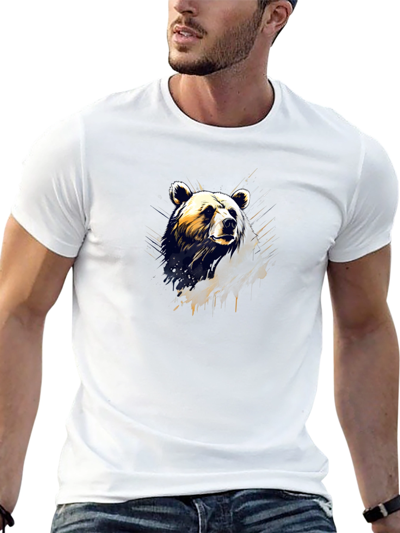 Bear Graphic Tee - Mens Black T-Shirt