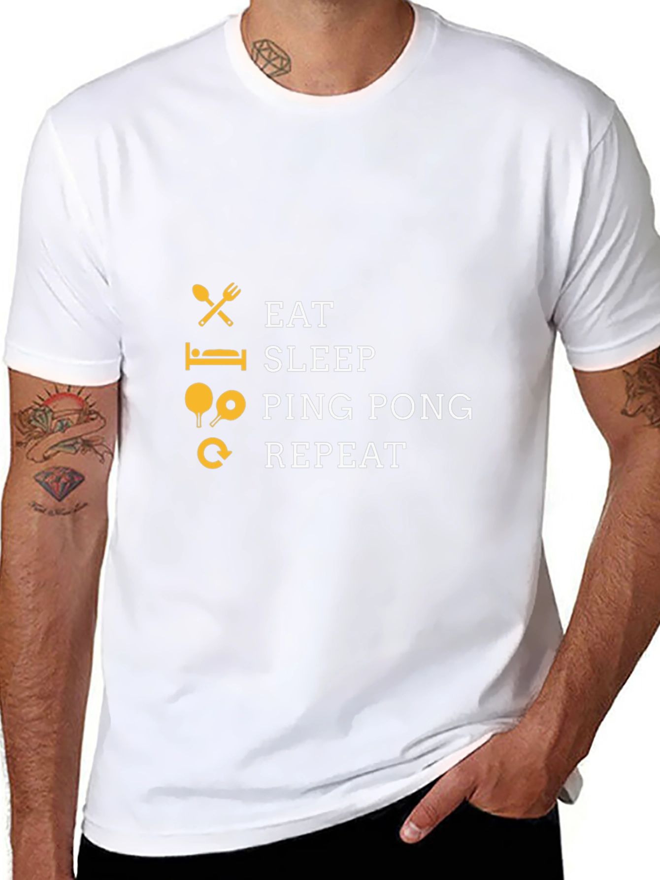 Eat Sleep Ping Pong Repeat Black T-Shirt