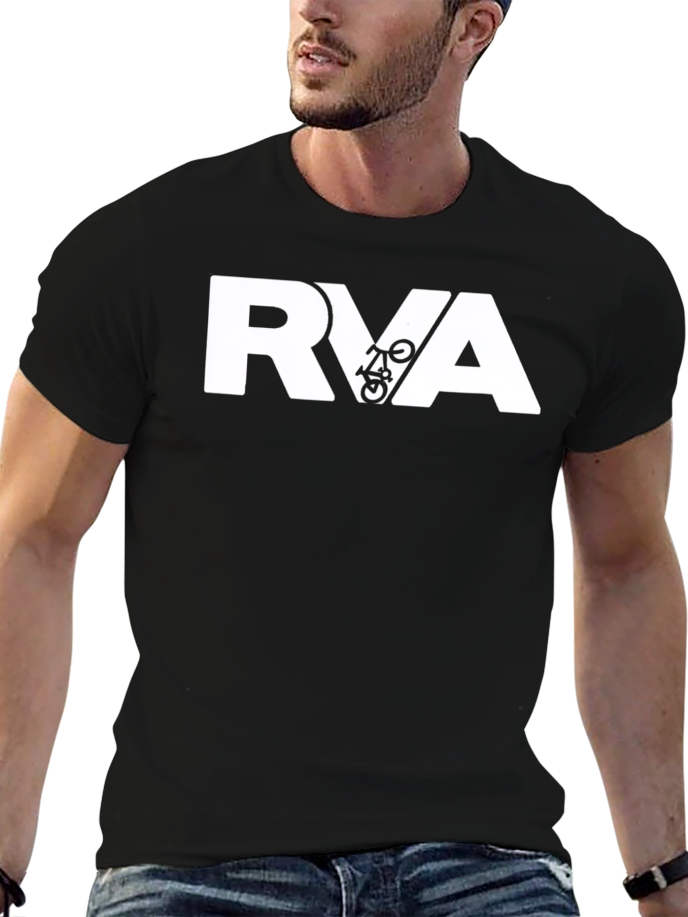 RVA Bike Graphic Tee - Black Cotton Blend