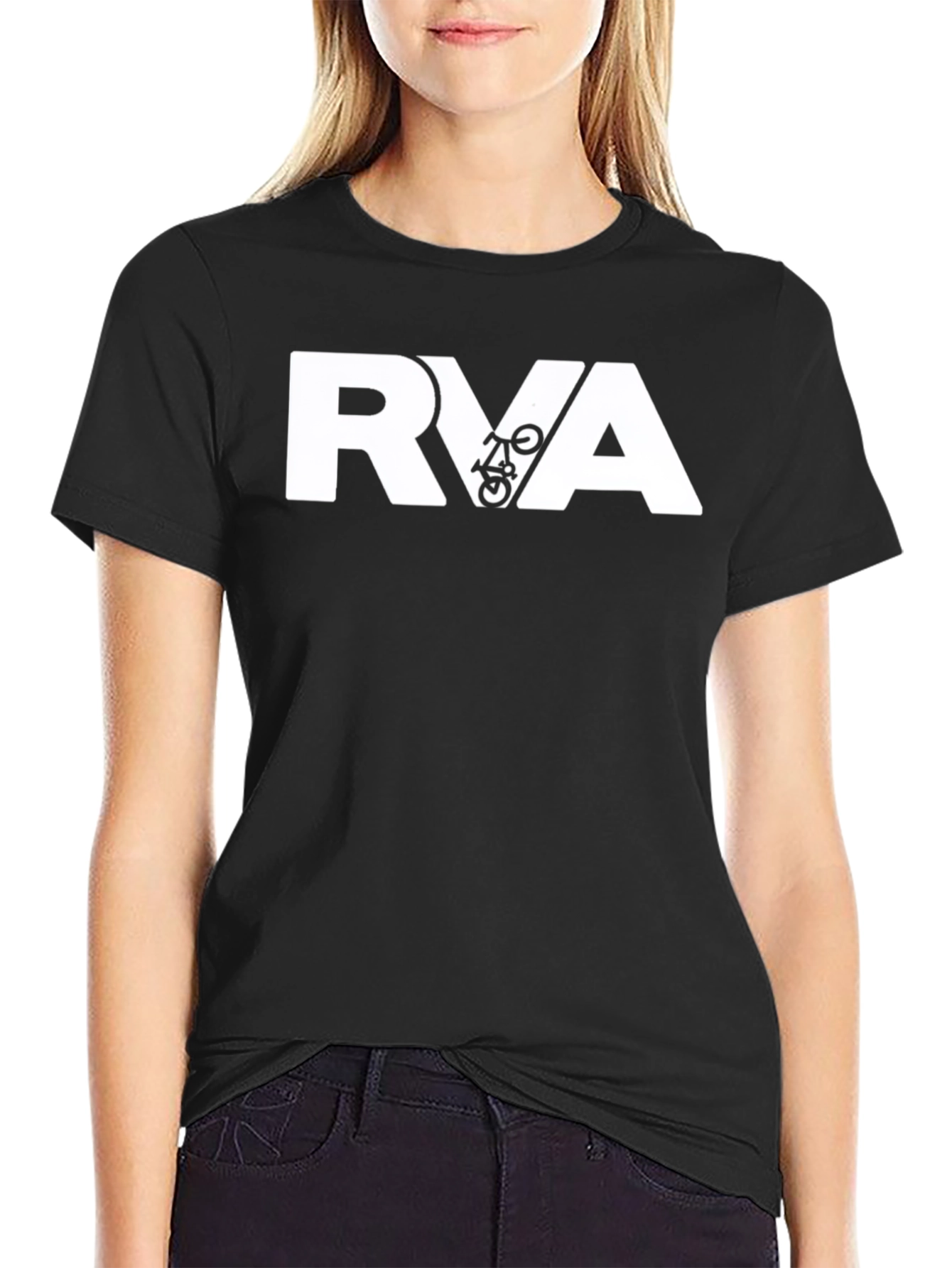 RVA Bike Graphic Tee - Black Cotton Blend