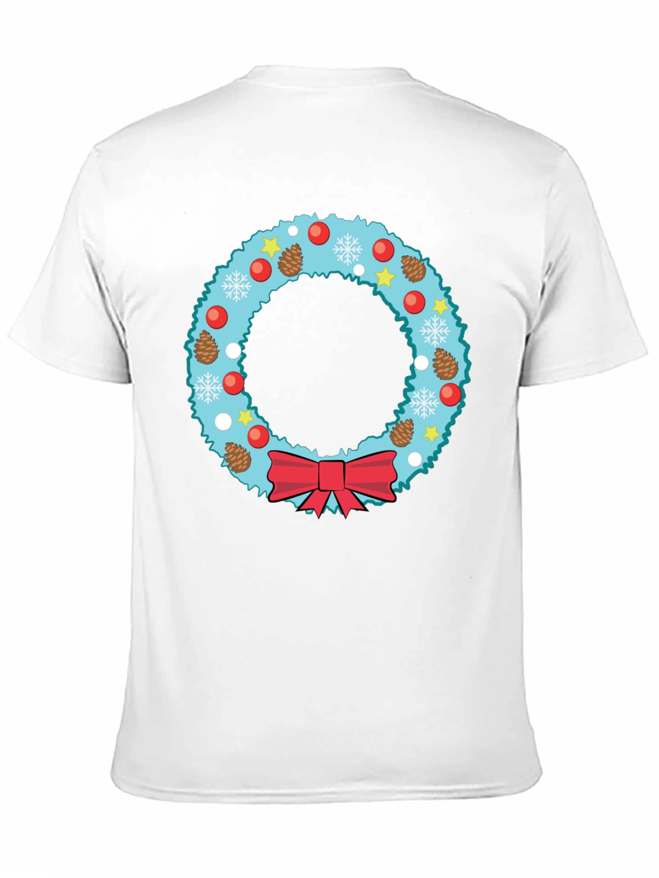 Festive Christmas Wreath Graphic Tee - Holiday Cheer