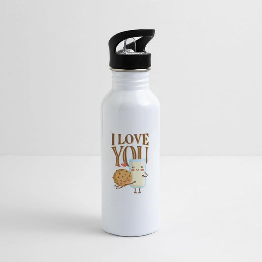 I love you cookie with milk glass