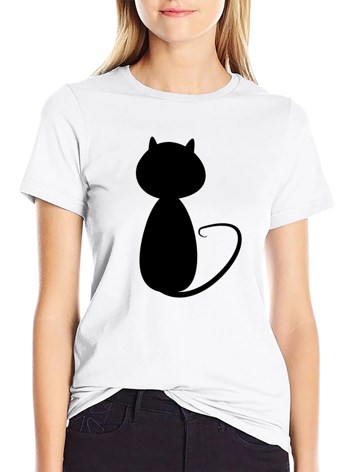 Black Cat Graphic Tee - Mens Casual T-Shirt