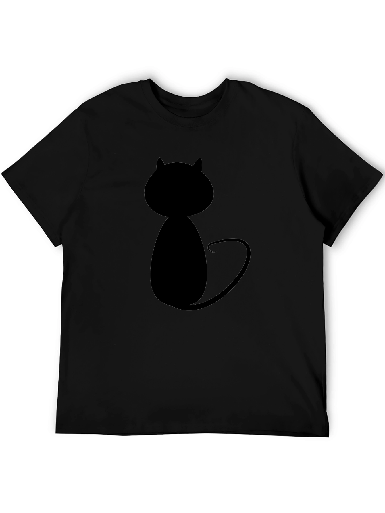 Black Cat Graphic Tee - Mens Casual T-Shirt