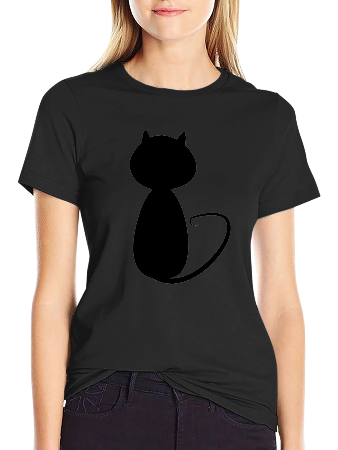 Black Cat Graphic Tee - Mens Casual T-Shirt