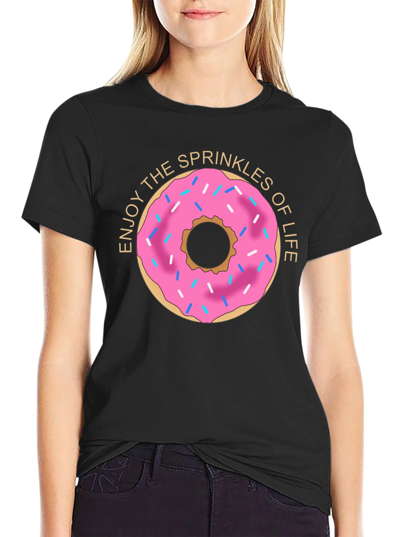 Enjoy Sprinkles Donut Graphic T-Shirt