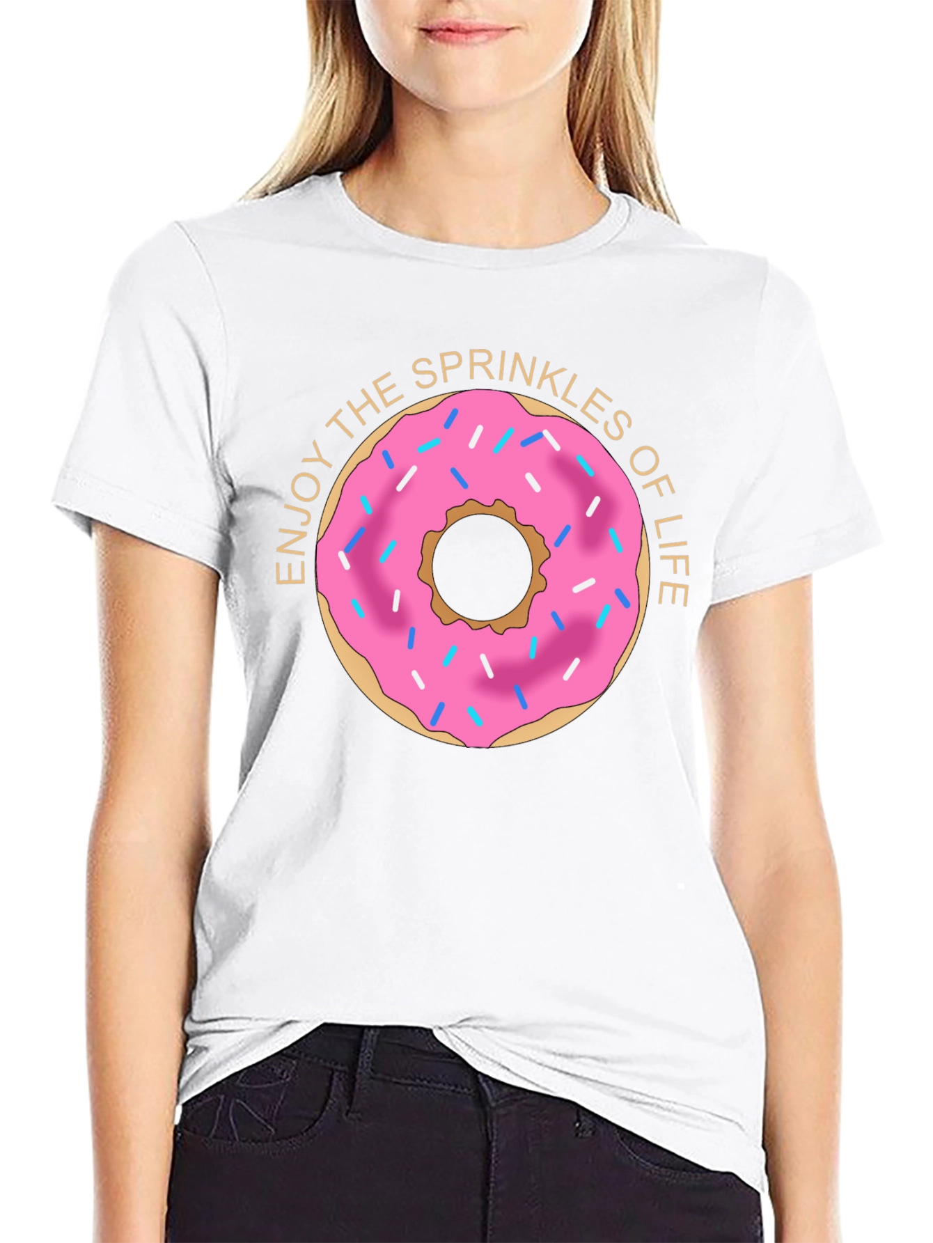 Enjoy Sprinkles Donut Graphic T-Shirt