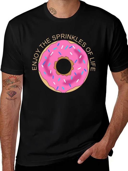 Enjoy Sprinkles Donut Graphic T-Shirt