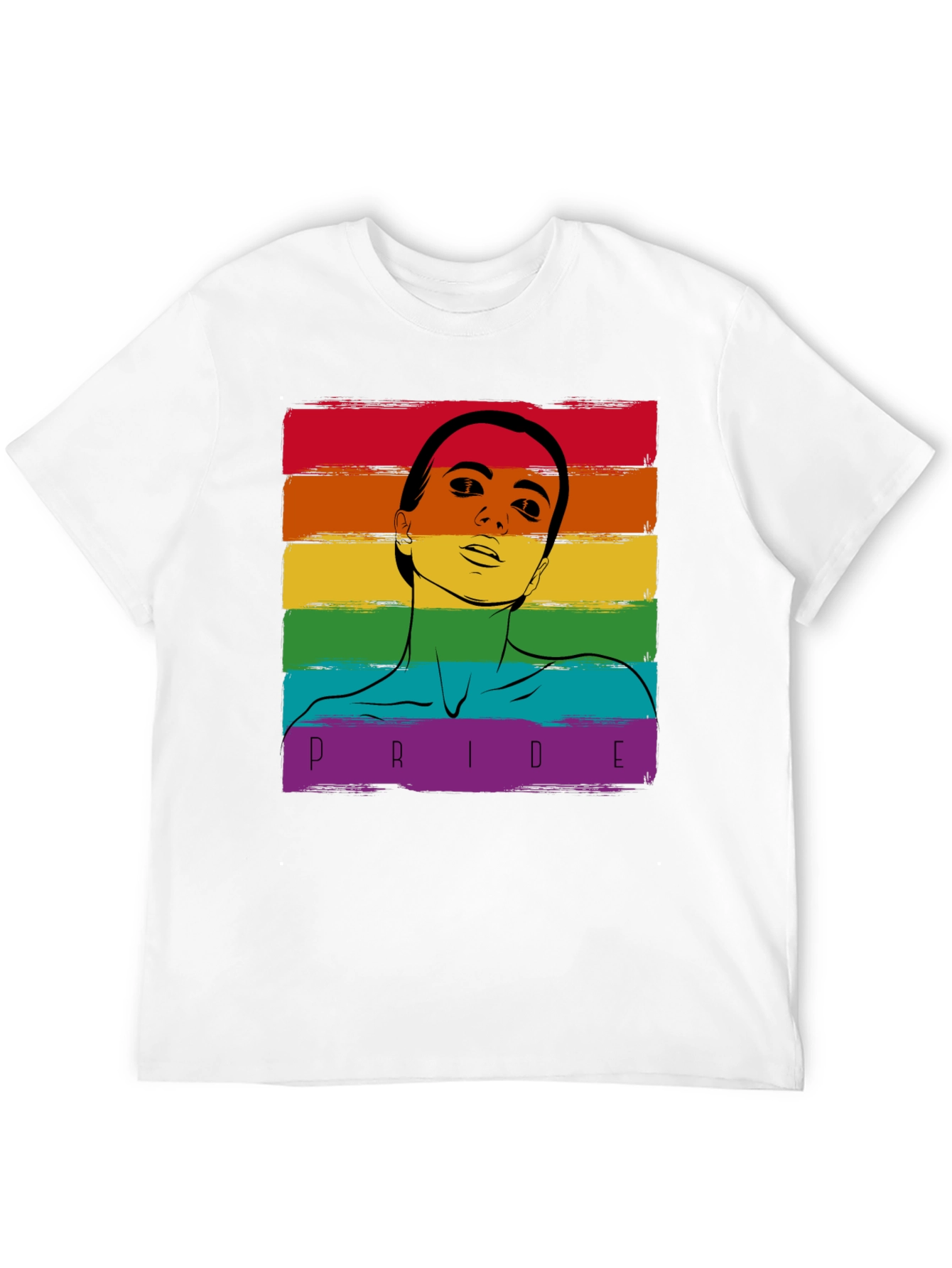 Pride Rainbow Graphic Tee - Black Cotton Blend