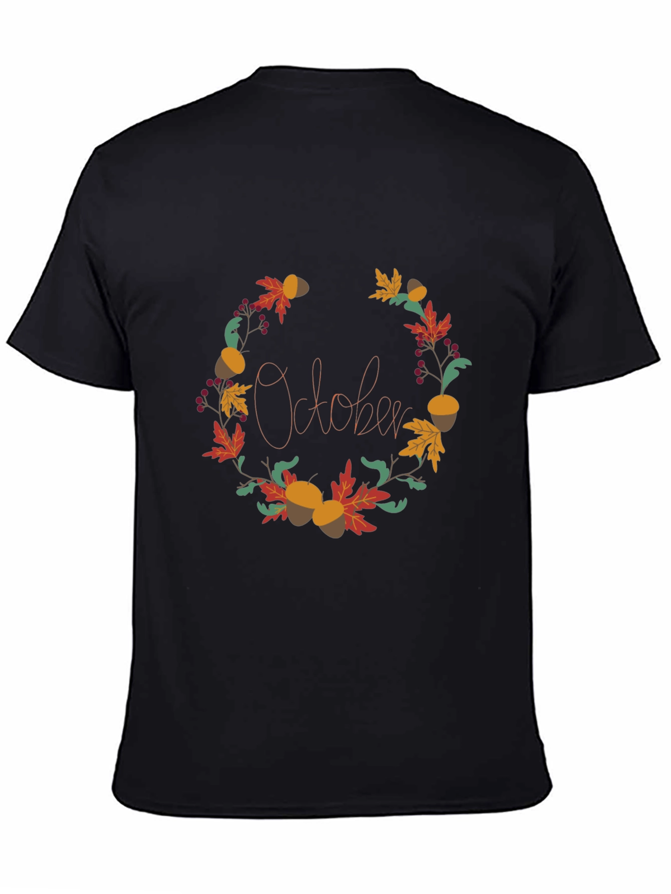October Fall Wreath Graphic Tee - Autumn Vibes