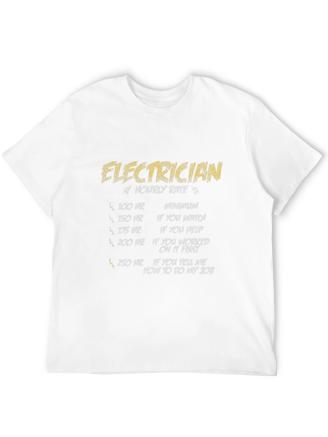 Electrician Hourly Rate Black T-Shirt