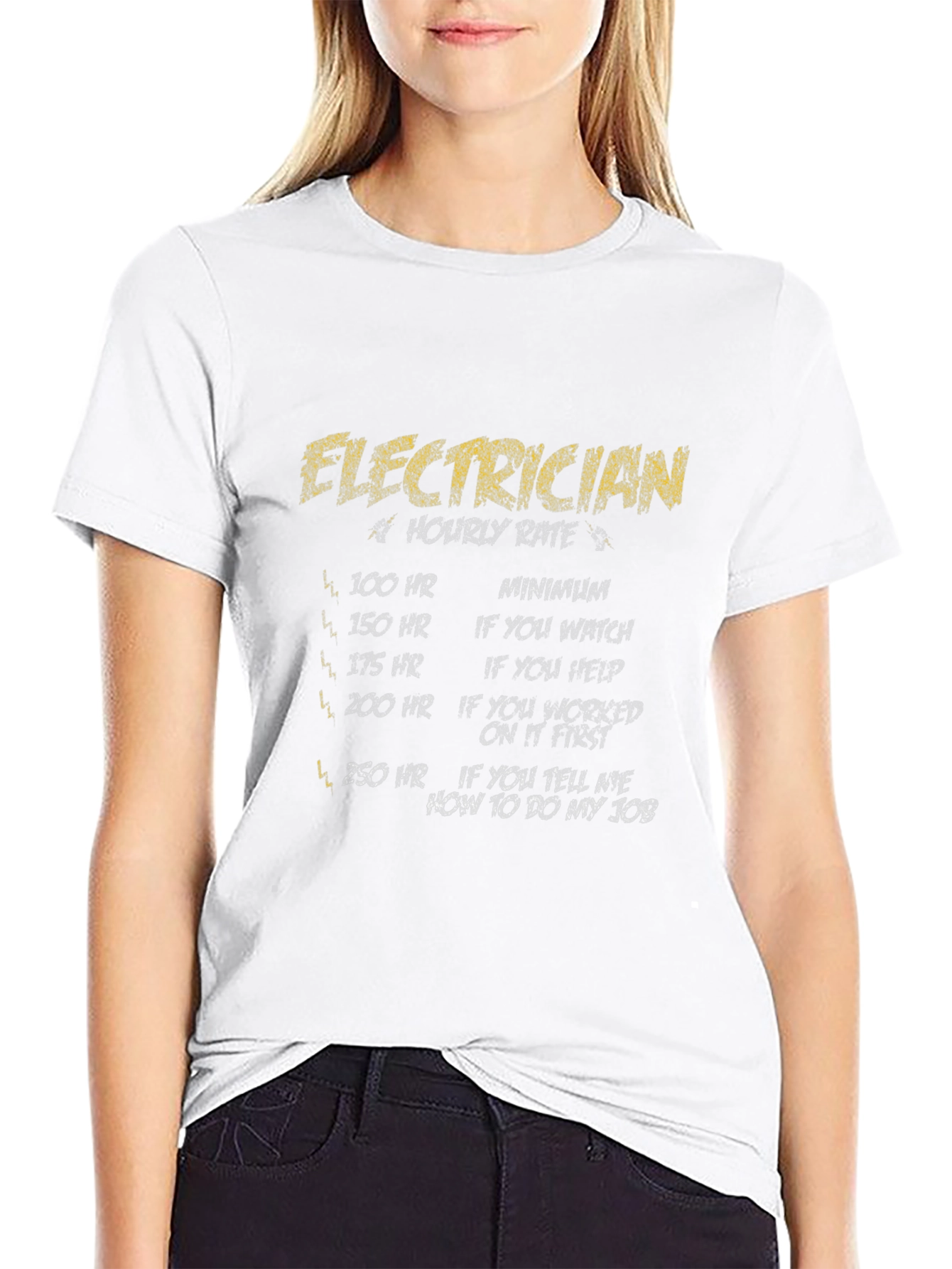 Electrician Hourly Rate Black T-Shirt