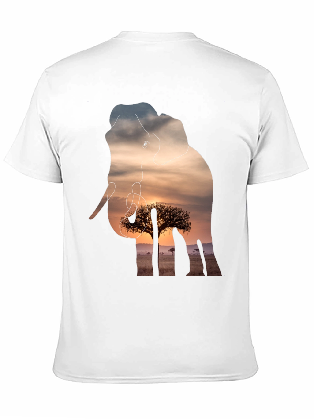Elephant Sunset Graphic Tee - Unique Wildlife Design