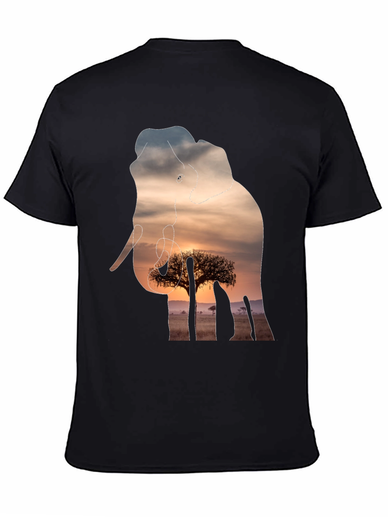 Elephant Sunset Graphic Tee - Unique Wildlife Design