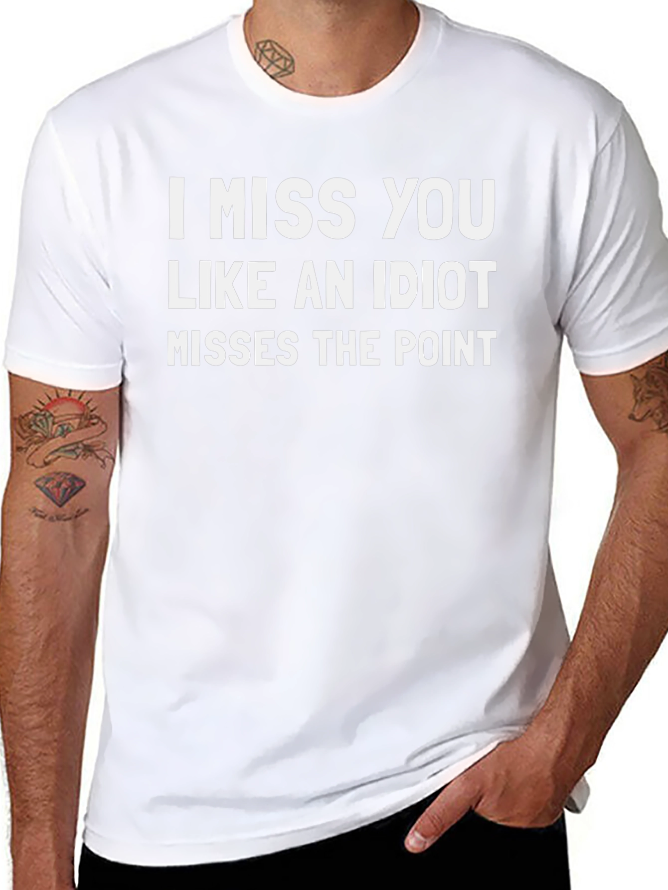Funny I Miss You Like an Idiot Black T-Shirt