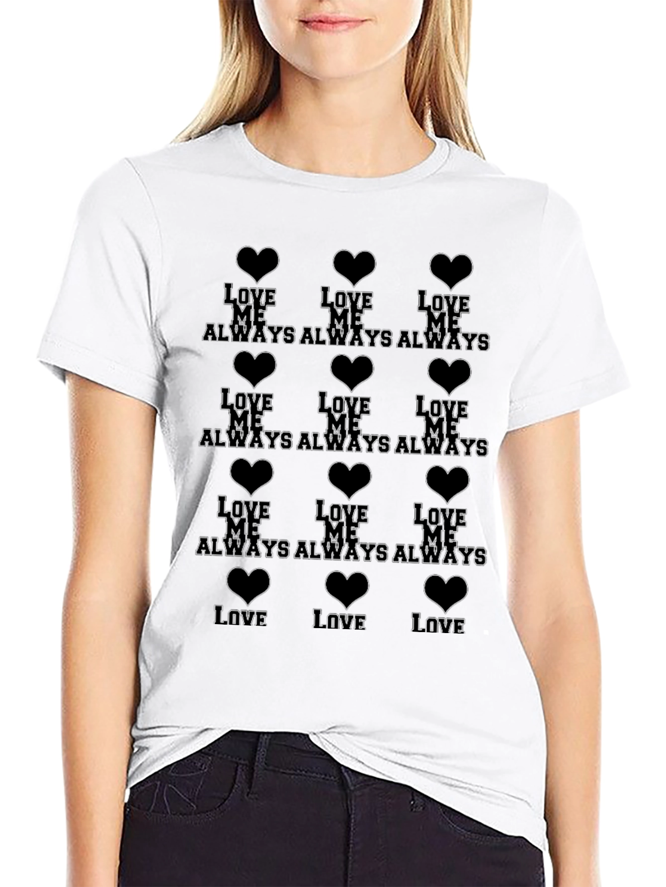 Love Me Always Black Graphic Tee