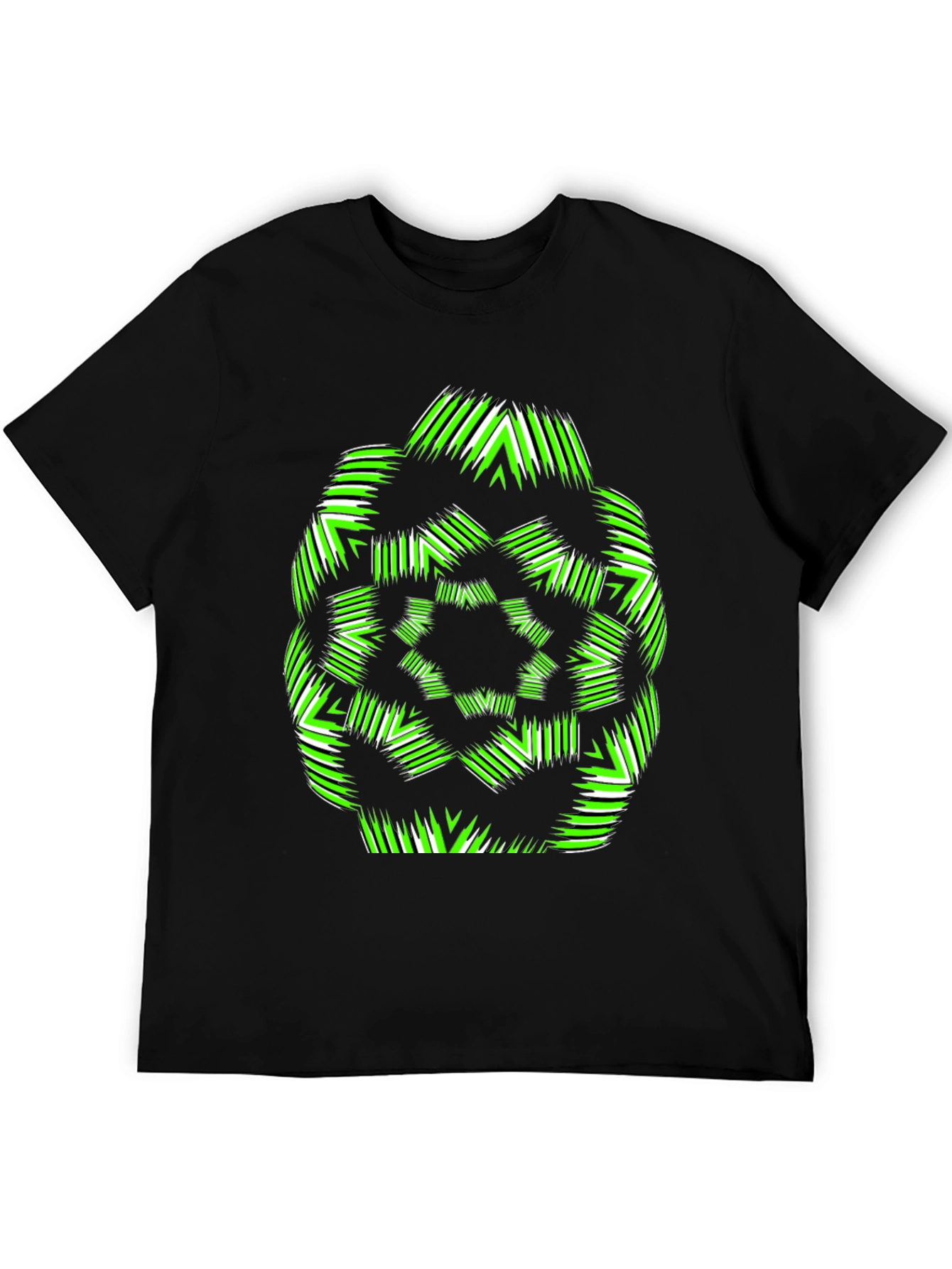 Geometric Green & White Graphic T-Shirt
