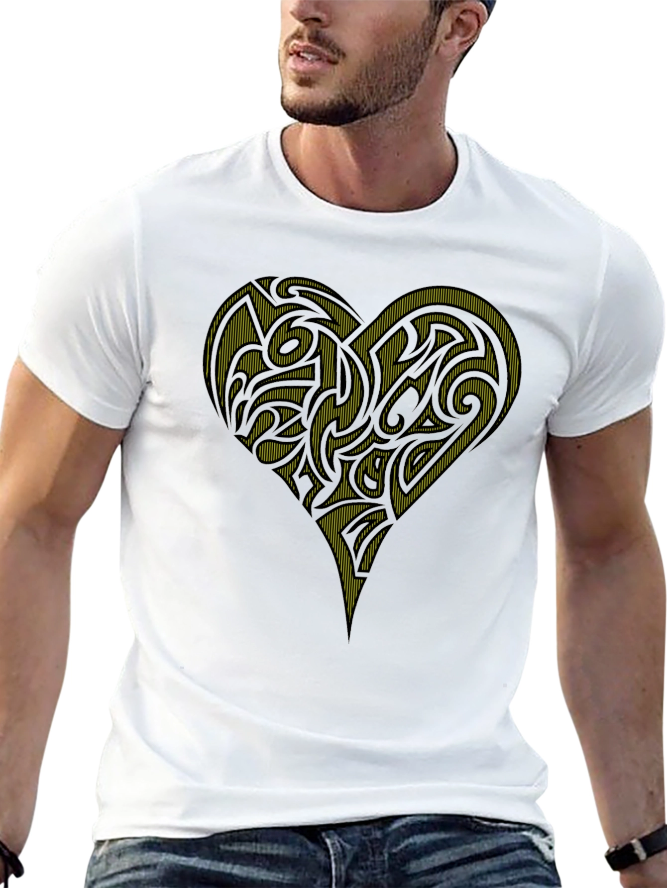 Tribal Heart Graphic Black T-Shirt