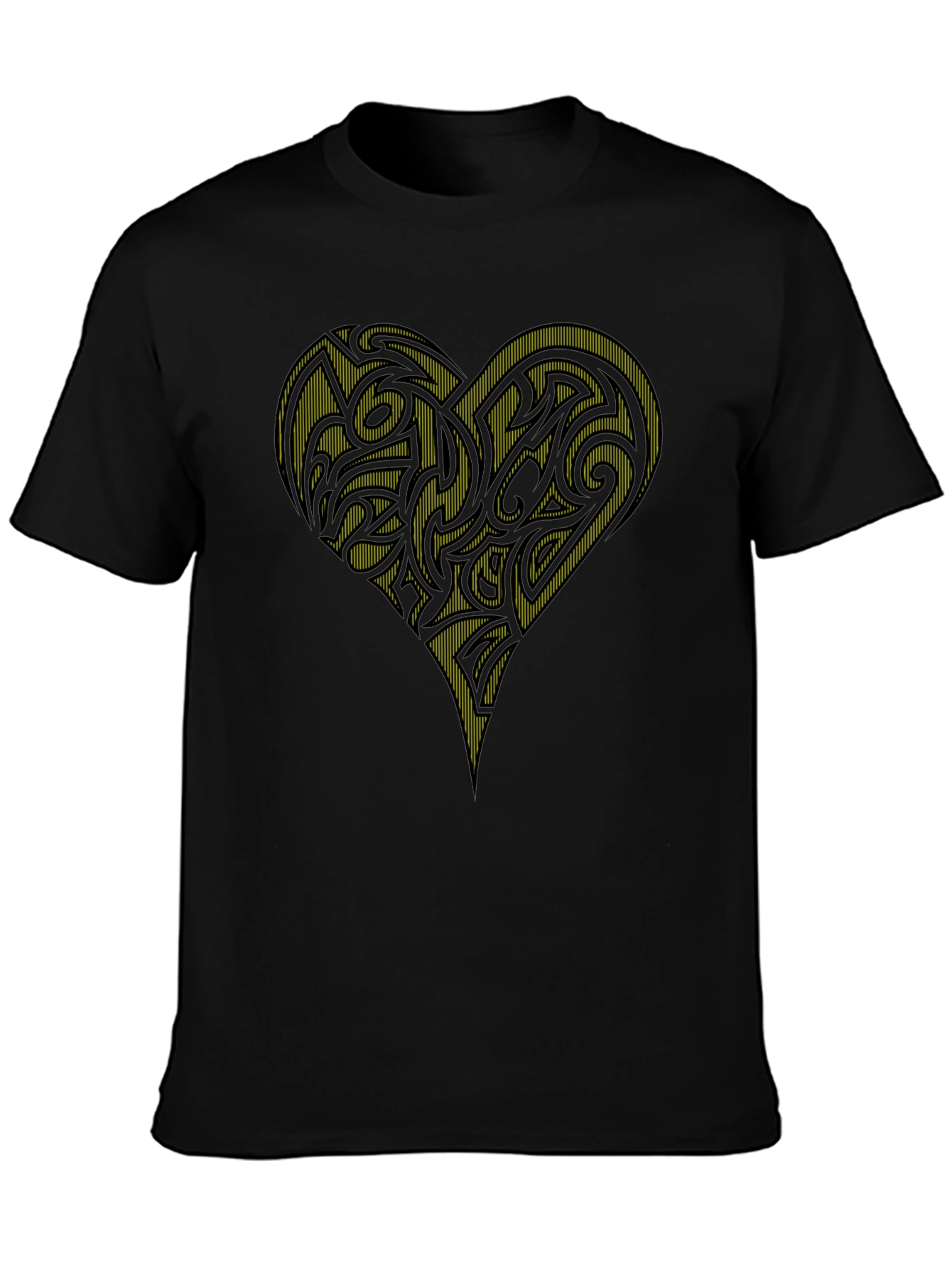 Tribal Heart Graphic Black T-Shirt